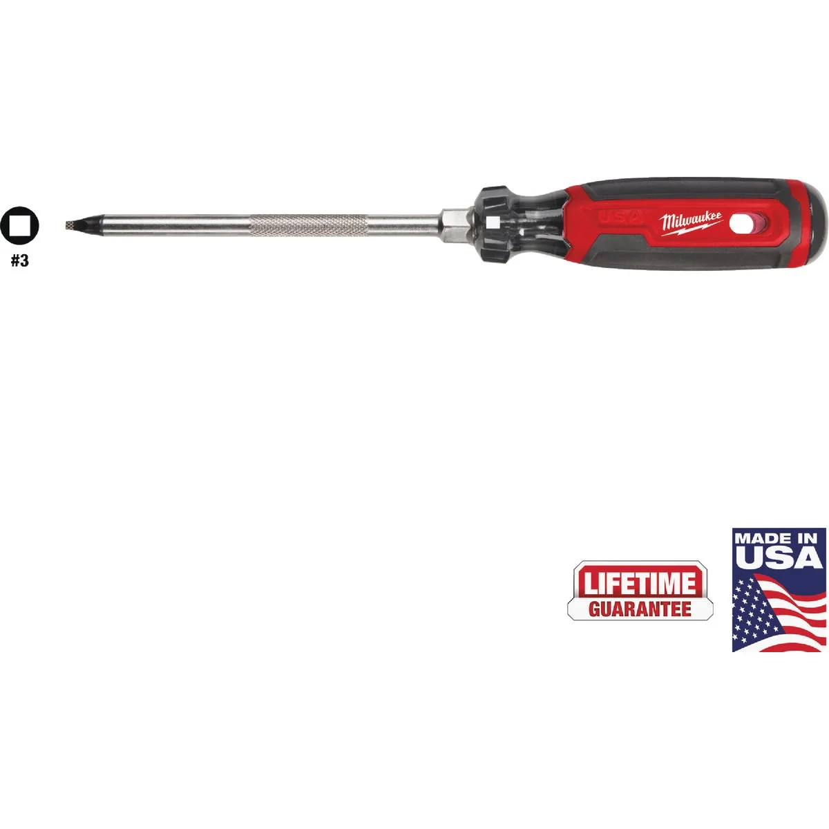 Trusted Milwaukee 2 x 4 In. Square Recess Cushion Grip Screwdriver USA High-Quality