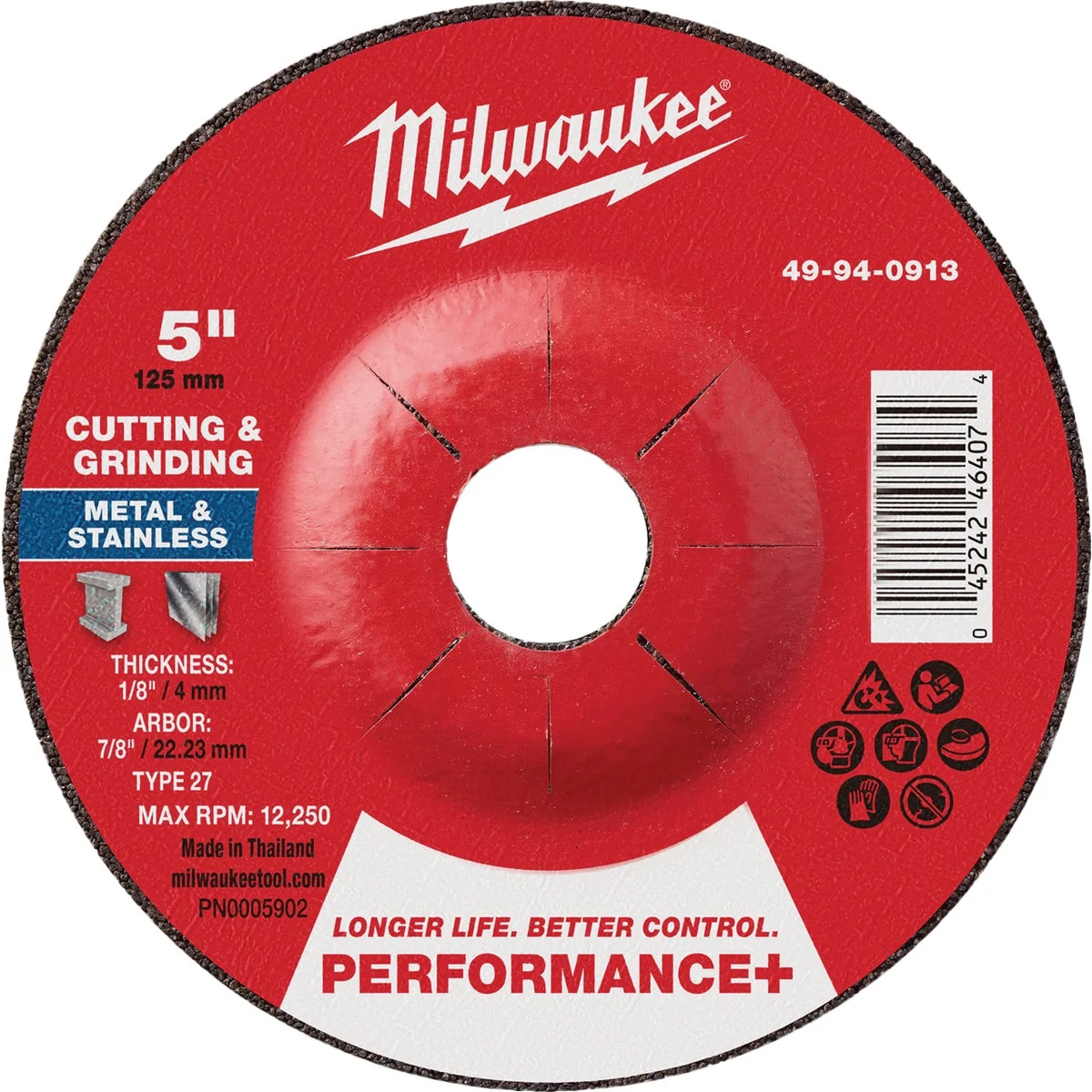 Luxury Milwaukee Type 27 5 In. x 1 8 In. x 7 8 In. Performance-Plus Dual Metal Cut Grind Wheel Healthy