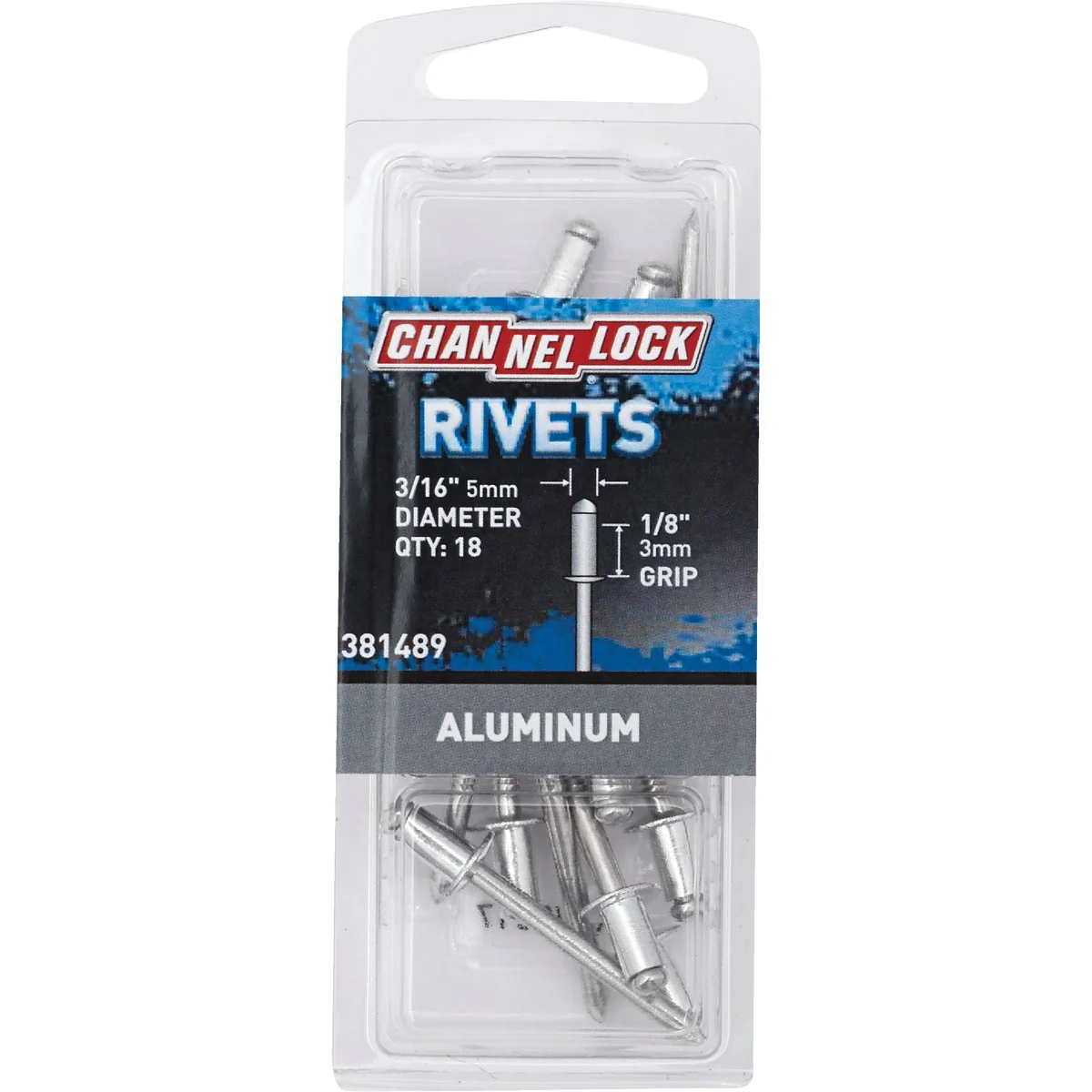 Solid Channellock 3 16 In. Dia. x 1 8 In. Grip Aluminum POP Rivet 18-Pack Outstanding