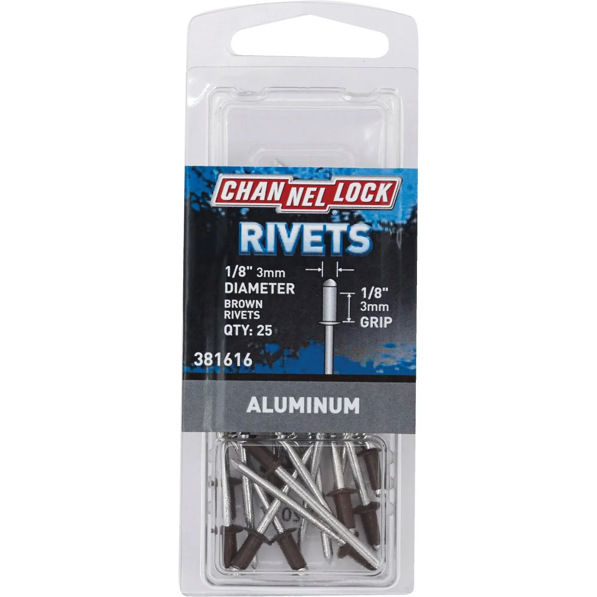 Trendy Channellock 1 8 In. Dia. x 1 8 In. Grip Brown Aluminum POP Rivet 25-Pack Breathable