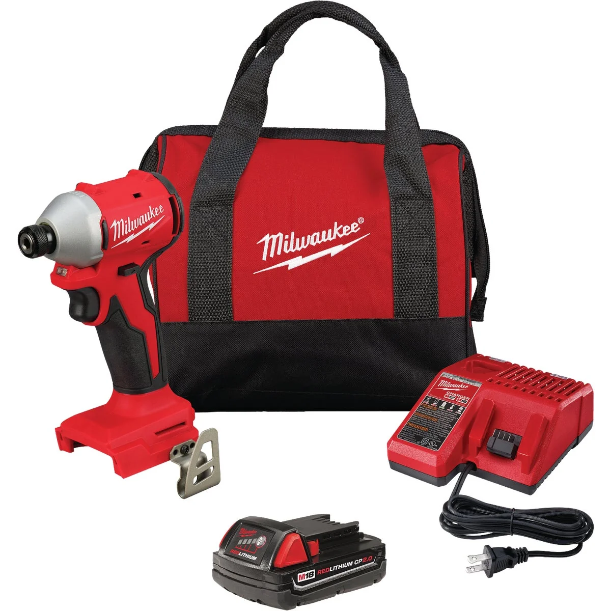 Professional Milwaukee M18 1 4 In. Brushless Cordless Compact Hex Impact Driver Kit with CP2.0 Battery Charger Consistent