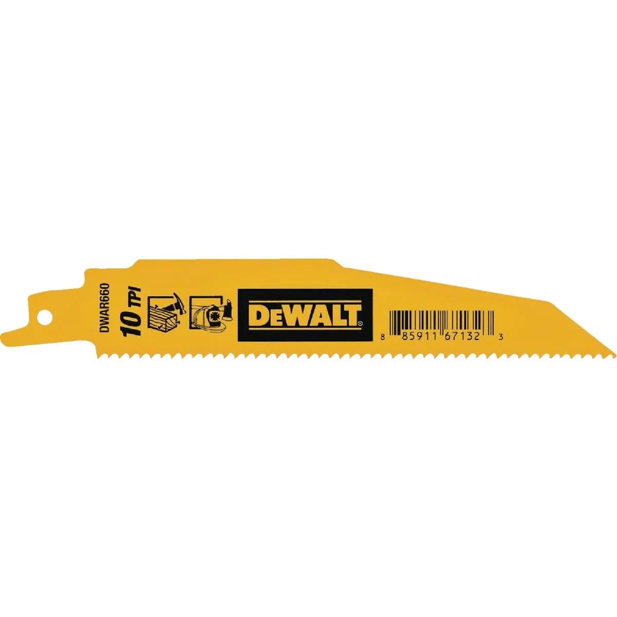 Genuine DEWALT 6 In. 10 TPI Demolition Bi-Metal Reciprocating Saw Blade 5-Pack Modern