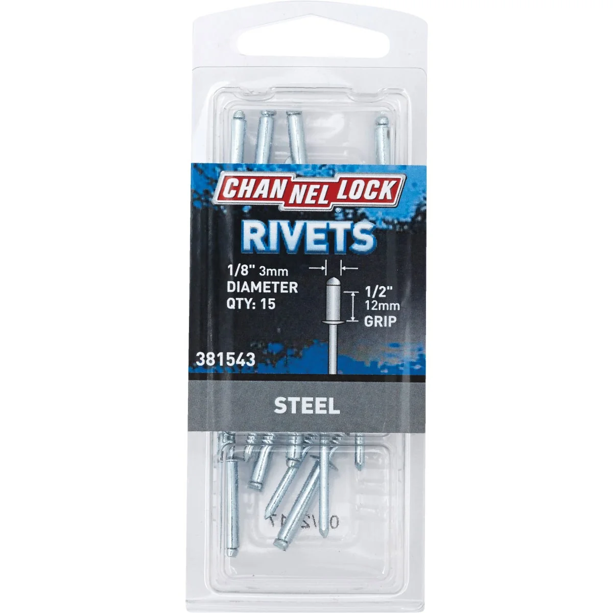 Contemporary Channellock 1 8 In. Dia. x 1 2 In. Grip Steel POP Rivet 15-Pack Proven