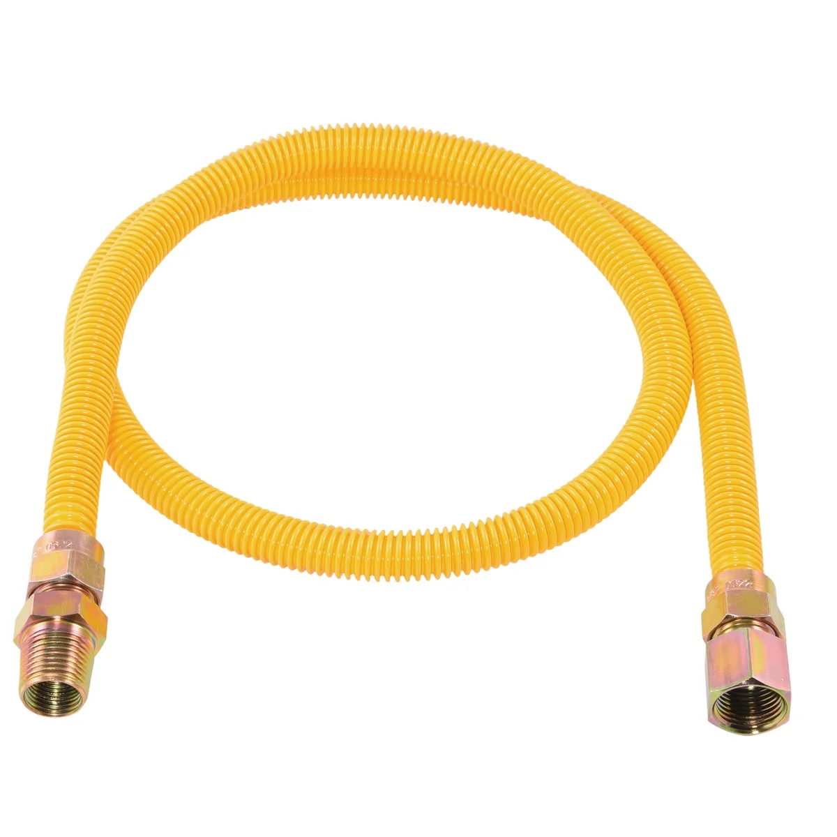 Elegant Eastman 3 8 In. OD x 48 In. 1 2 In. FIP x 1 2 In. MIP Tapped 3 8 In. FIP Coated Stainless Steel Gas Connector Modern