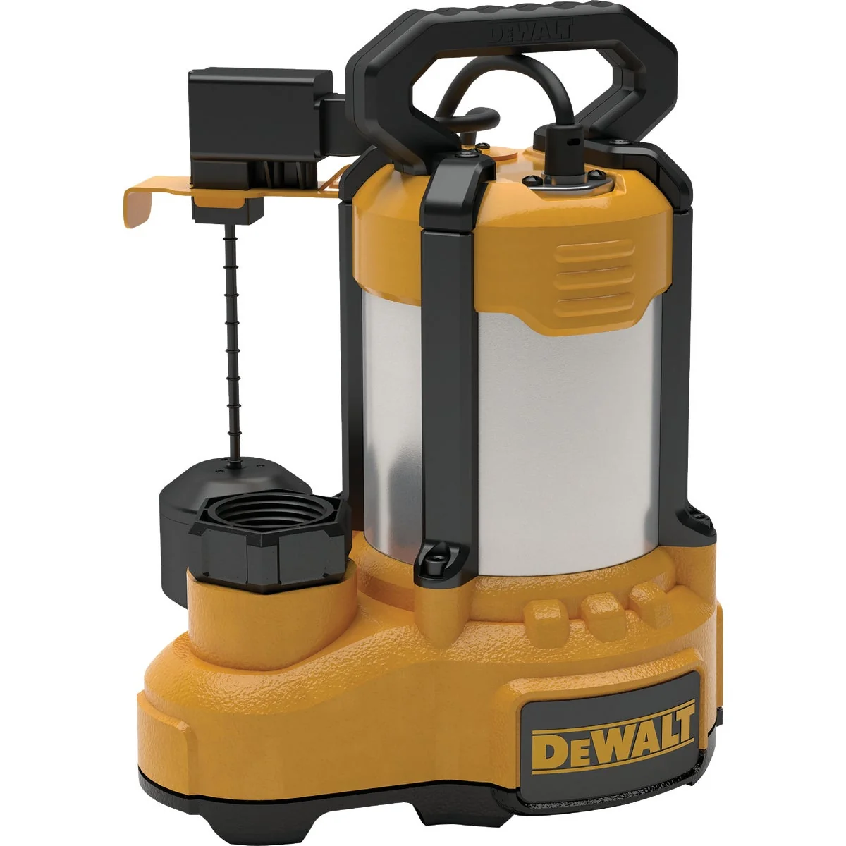 Unique DEWALT 1 2 HP Stainless Steel Cast Iron Submersible Sump Pump with Piggy-Back Vertical Float Switch Effective