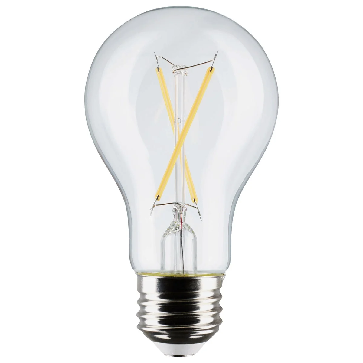 Professional Satco 40W Equivalent Warm White A19 Medium Clear Dimmable LED Light Bulb 4-Pack World-Class