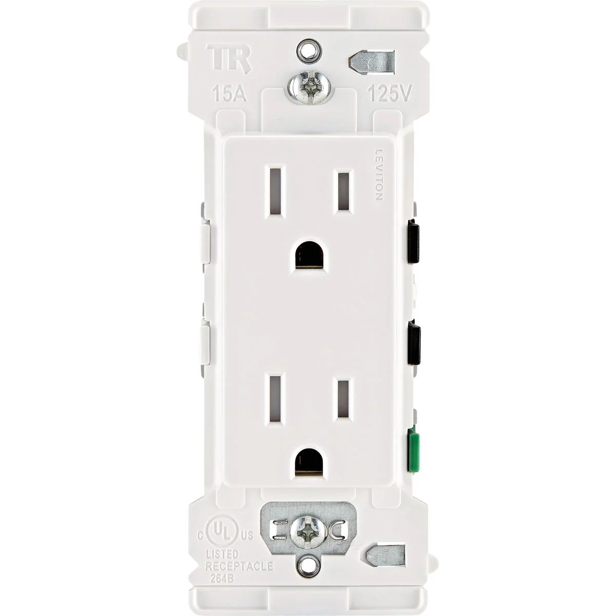 Durable Leviton Decora Edge 15A White Residential Grade 5-15R Duplex Outlet Fine Crafted