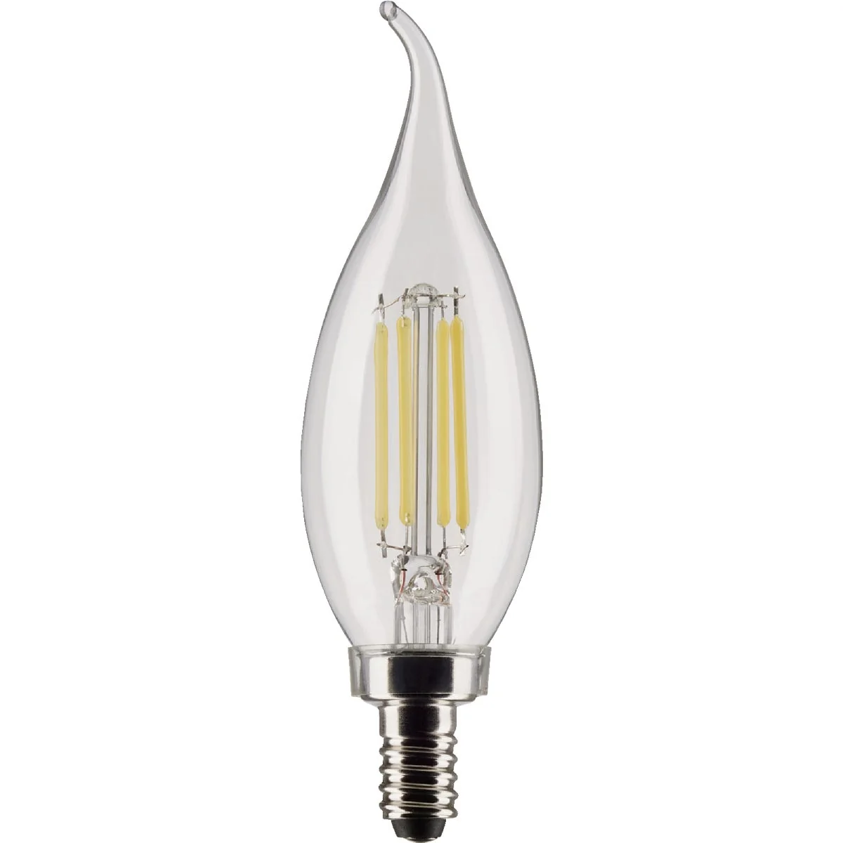 Premium Material Satco 40W Equivalent Warm White Clear CA10 Candelabra LED Decorative Light Bulb 2-Pack Expertly Made