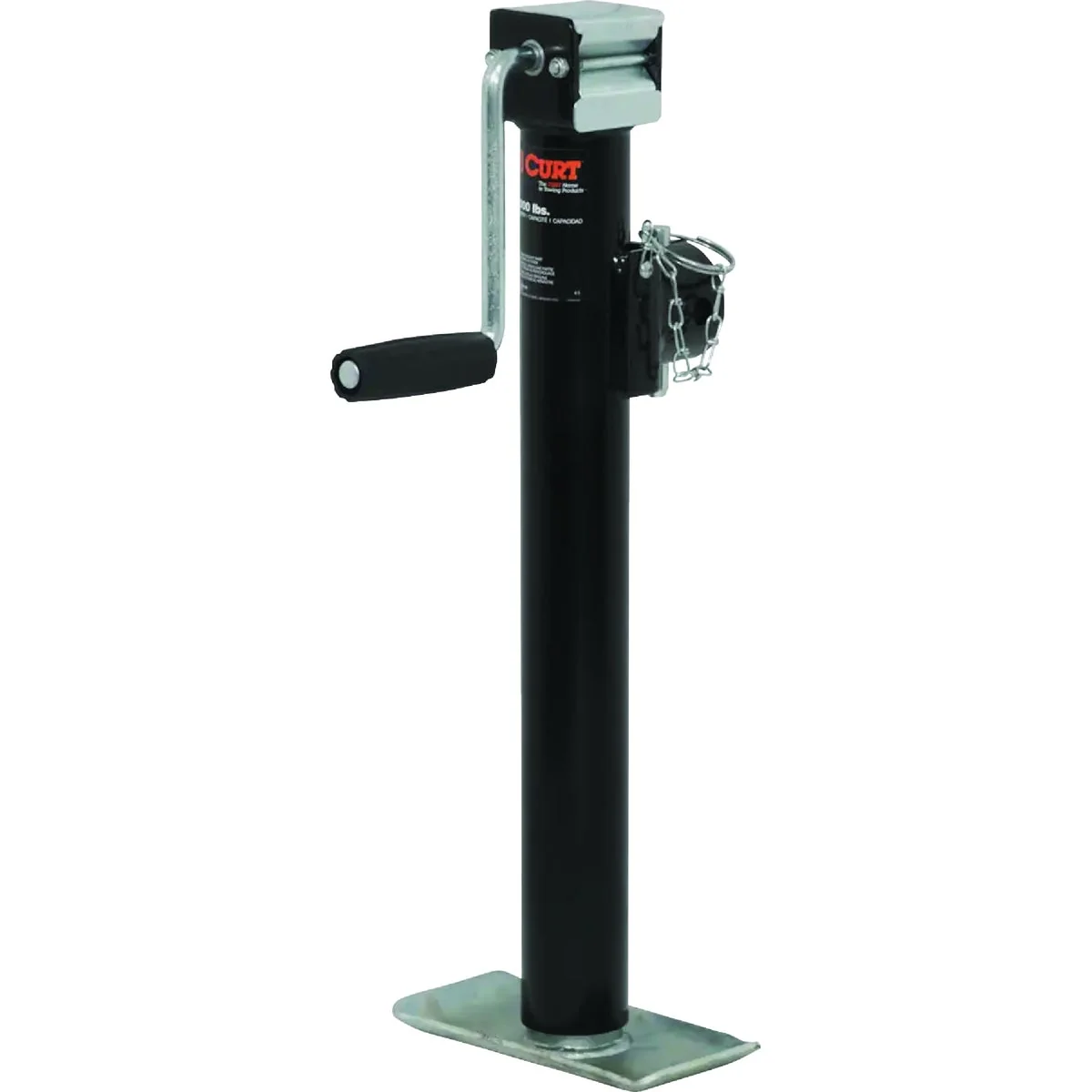 Versatile CURT 2000 Lb. Pipe-Mount Swivel Jack with Side Handle 15 In. Travel Elegant