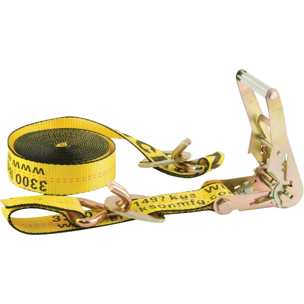 High-End Erickson 2 In. x 20 Ft. 10 000 Lb. Ratchet Strap with Double J-Hooks and Floating D Ring High-Performance