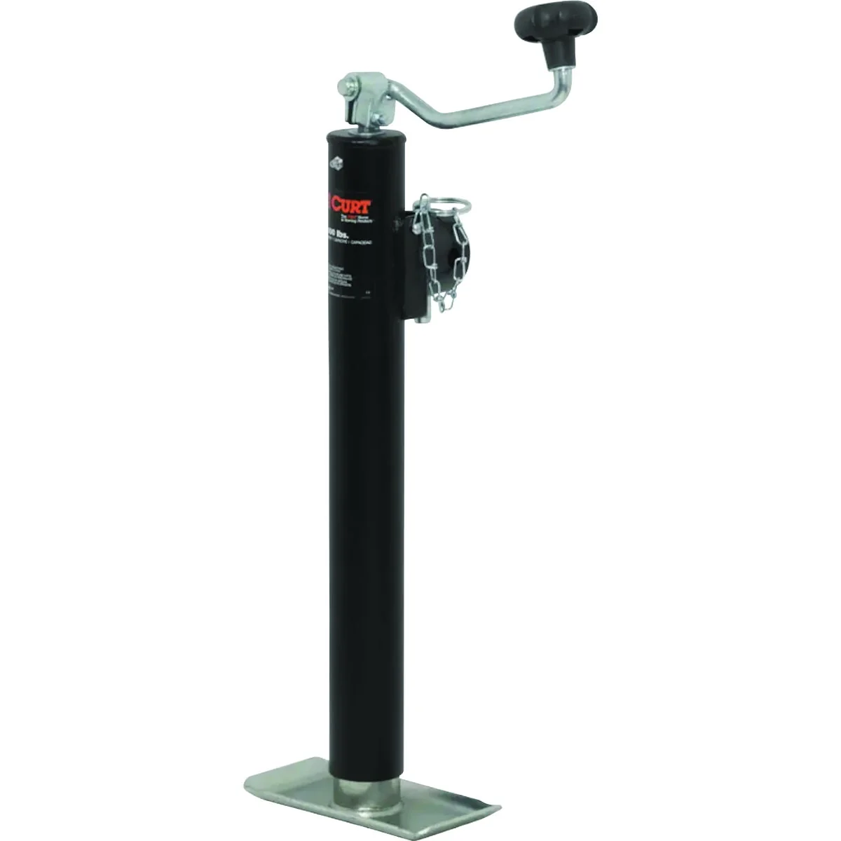 Long-Lasting Curt 2000 Lb. Pipe-Mount Swivel Jack With Top Handle 15 In. Travel Durable