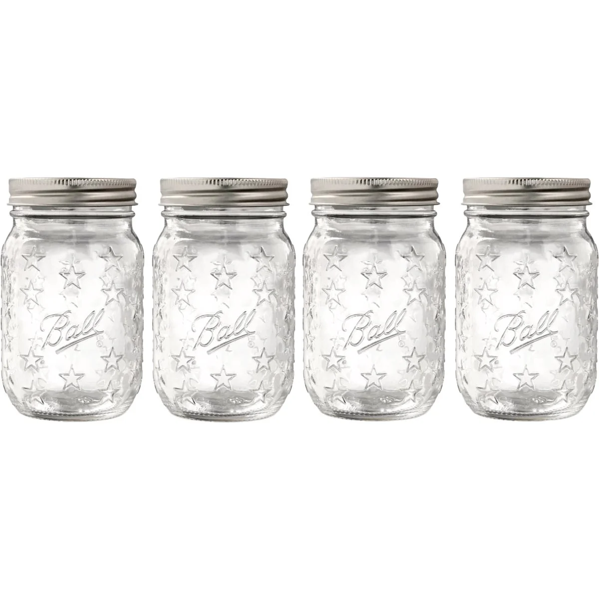Sustainable Ball 16 Oz. Limited Edition Americana Regular Mouth Pint Mason Jar 4-Pack Smooth