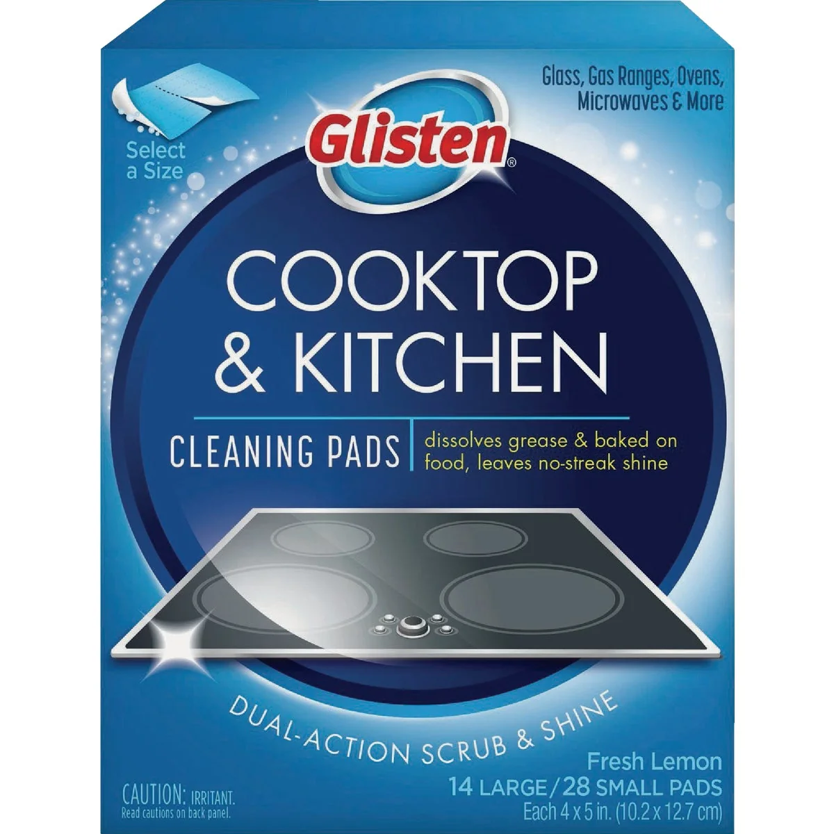 Responsible Glisten Cooktop Kitchen Cleaning Pads 14-Count User-Friendly