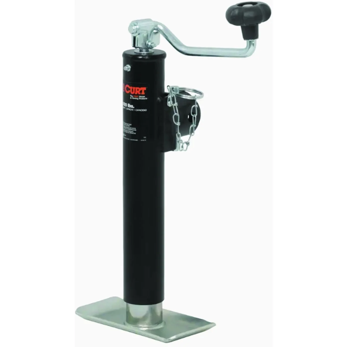 Responsible Curt 2000 Lb. Pipe-Mount Swivel Jack With Top Handle 10 In. Travel Minimalist