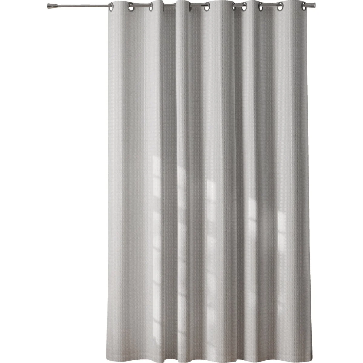Unique Zenna Home 71 In. x 74 In. Stevenson White Hook- InstaCurtain Shower Curtain with Built-in Grommets Smart