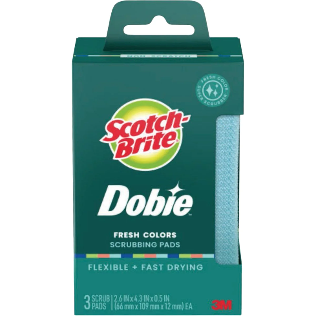 Quality Scotch-Brite Dobie Colors All Purpose Scrubbing Pad 3-Pack Specialty