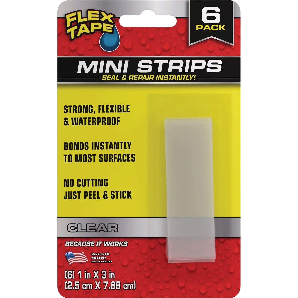 Elite Flex Tape 1 In. x 3 In. Clear Mini Strips 6-Pack Relaxed