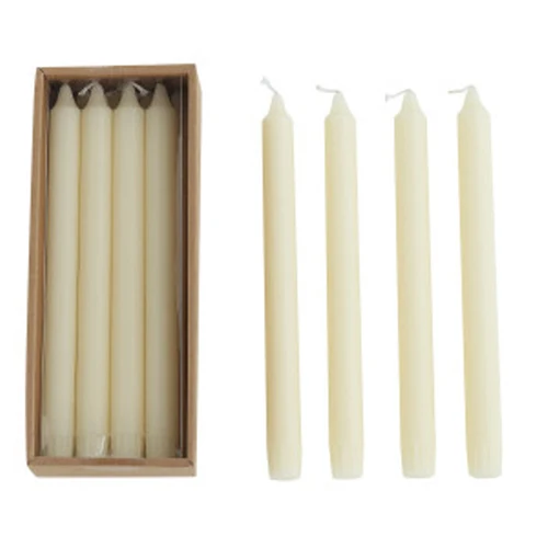 Natural 10 H Unscented Taper Candles In Box Set of 12 Approximate Burn Time 10 Hours Elite