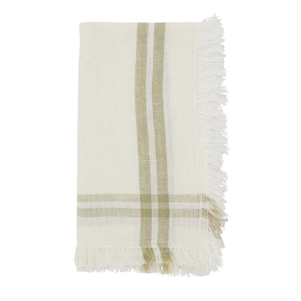 Quality Fringed Stripe Napkin Natural – Set Of 4 Dependable