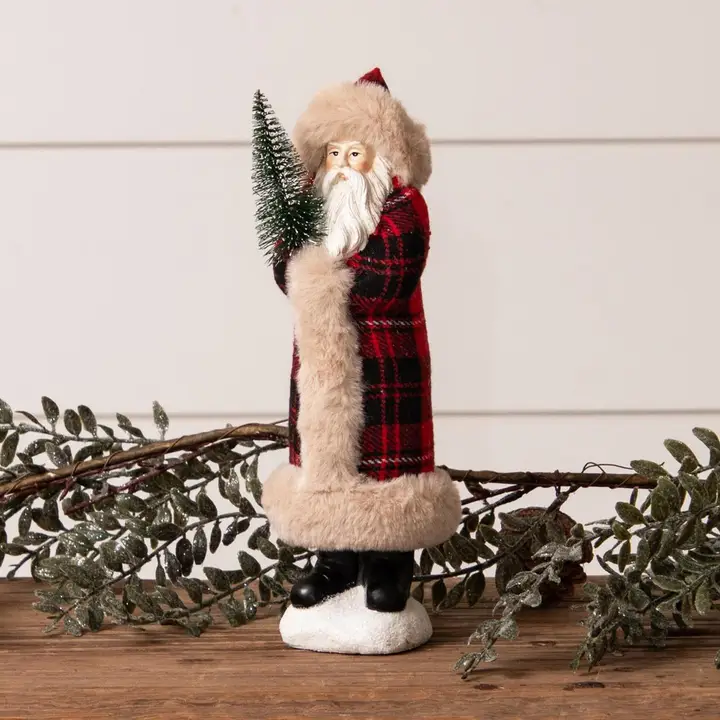 Excellent Tartan Plaid Belsnickle Santa Figurine Effective