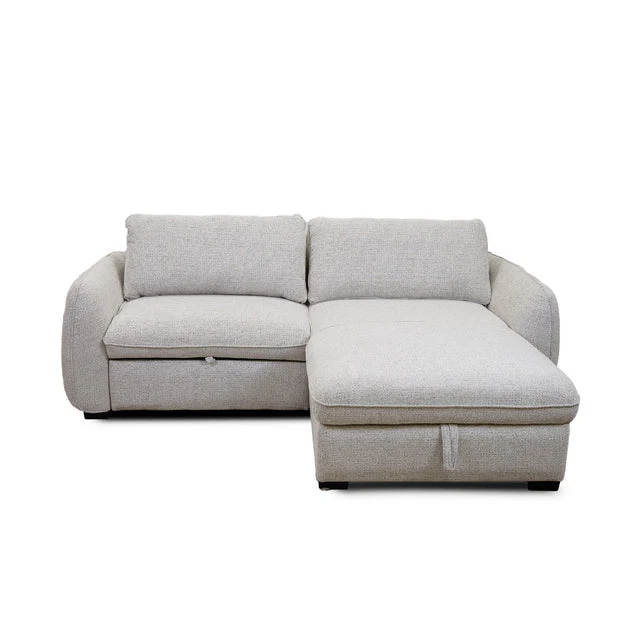 Comfortable Amira Pullout Sleeper Sectional with Storage Chaise Smooth
