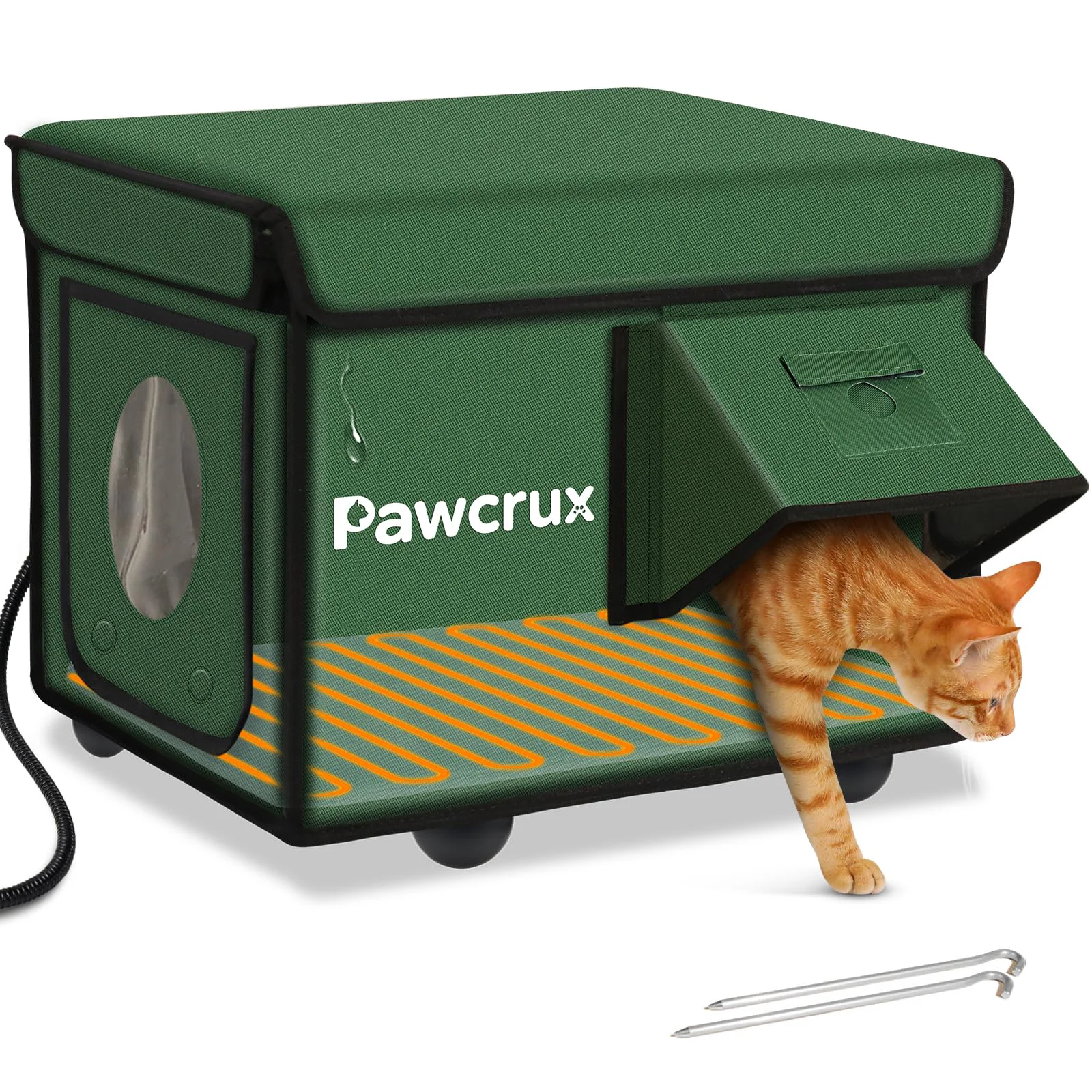 Contemporary JLSAME Weatherproof Heated Cat House — Outdoor Winter Shelter with Insulation Escape Door Superior