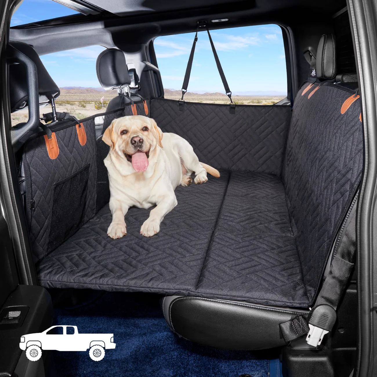 Expertly Made YJGF Dog Back Seat Extender for Trucks — Waterproof Hammock Hard-Bottom F-150 RAM 1500 Toyota Tundra Specialty