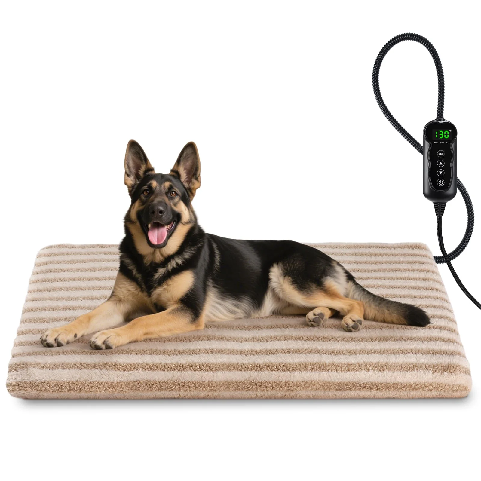 Specialty SHU UFANRO Large Pet Heating Pad 47×28 in Beige 11 Temp Levels 24H Timer Auto Shut-Off Artisan
