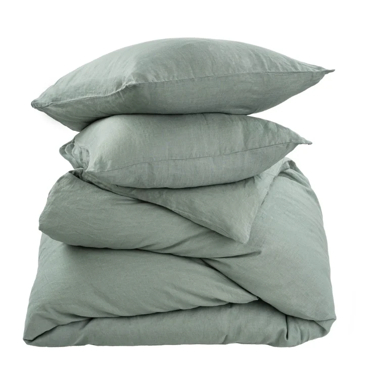 First-Class Reverie Linen Queen Duvet Set – Mist Traditional