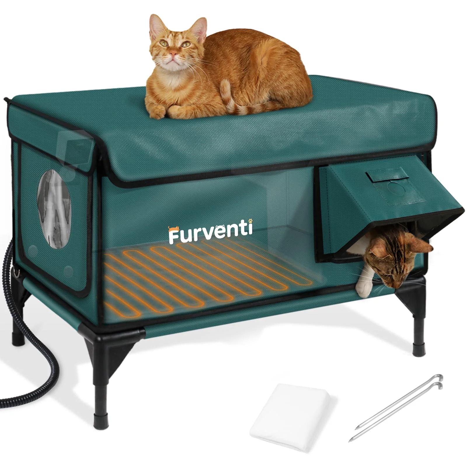 Practical Lamlingo Heated Outdoor Cat House with Dual Camera Mounts – Weatherproof Insulated High-Quality