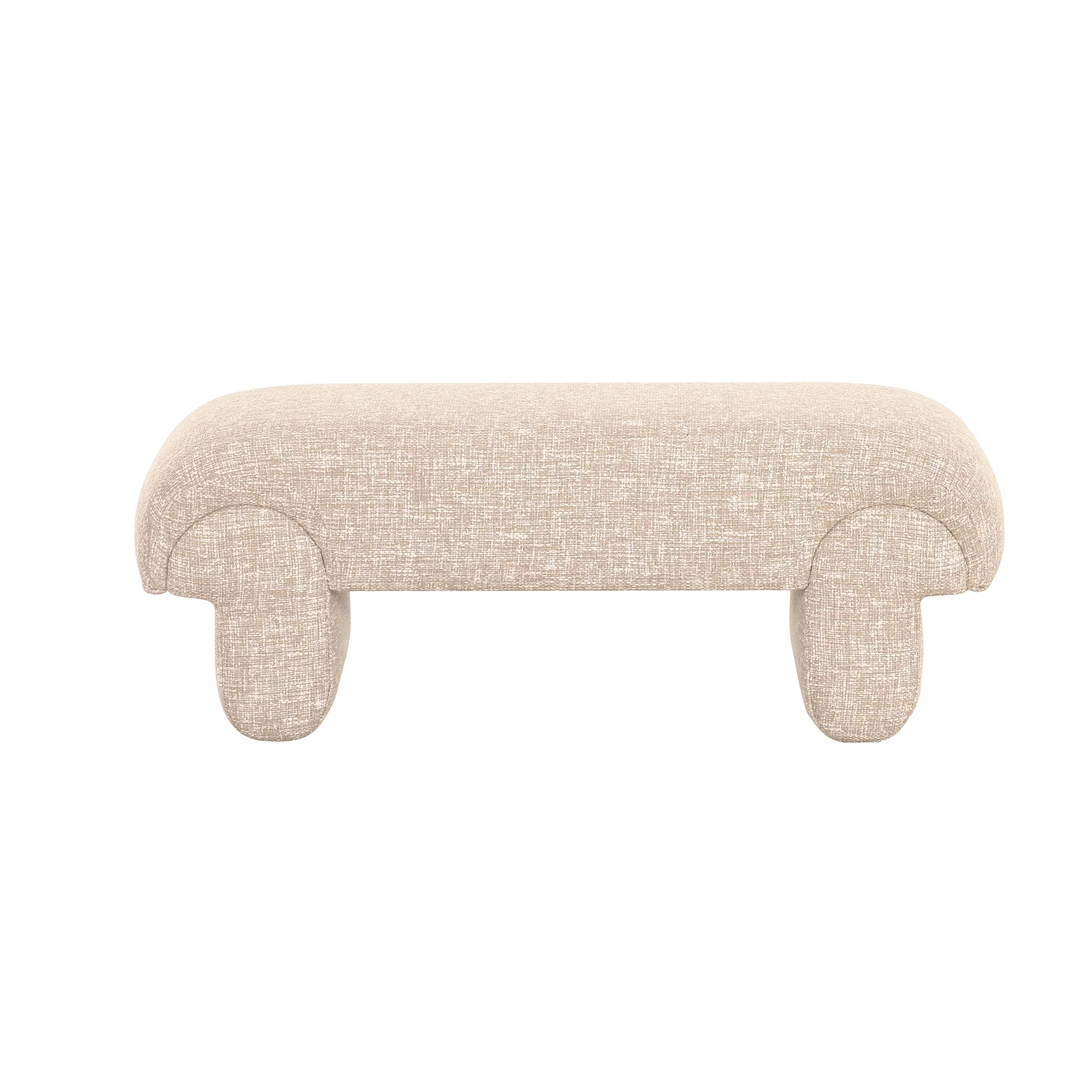 Smart Berger Upholstered Bench with Sculpted Base Sophisticated