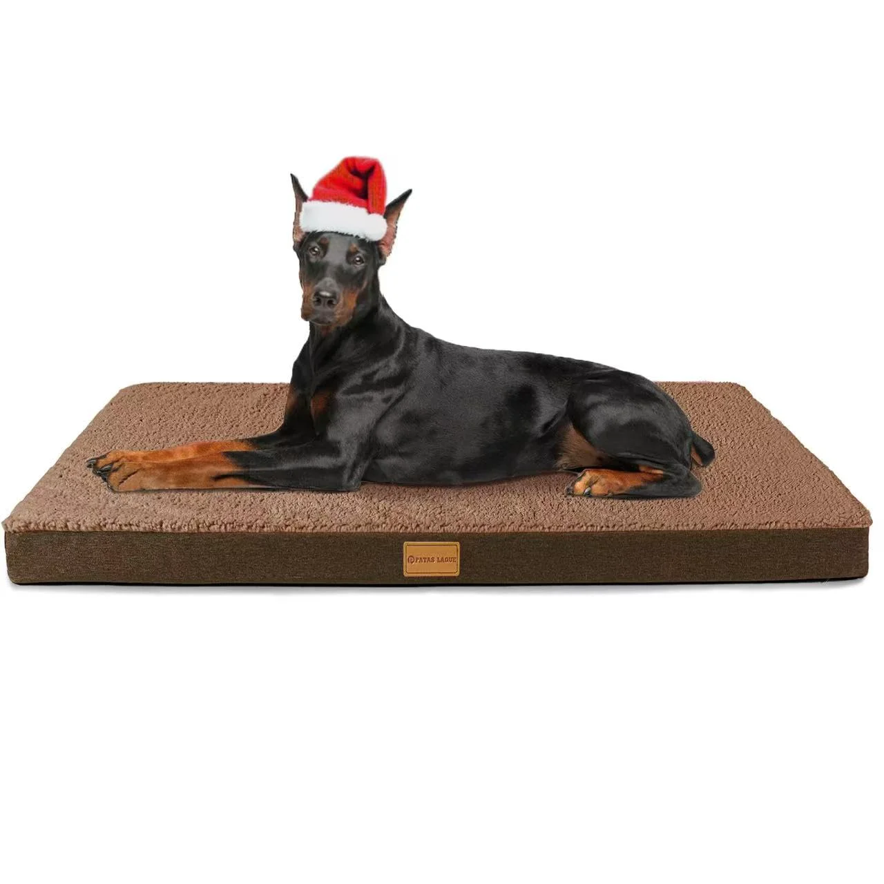 Certified Patas Lague Orthopedic Jumbo Dog Bed 56×40 – Large Waterproof Egg Crate Foam with Removable Cover Lightweight