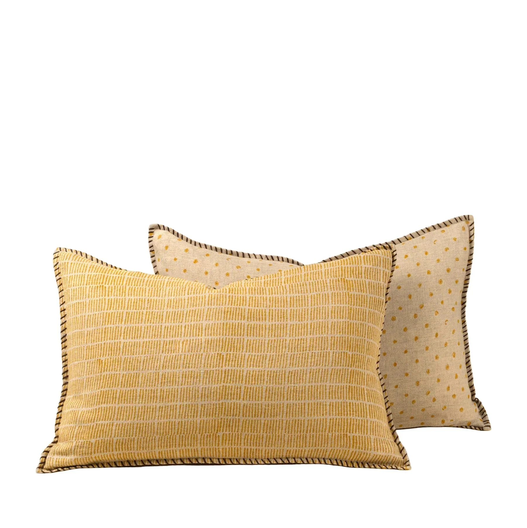 World-Class Dash Dot Linen Pillow Sunflower High-Performance