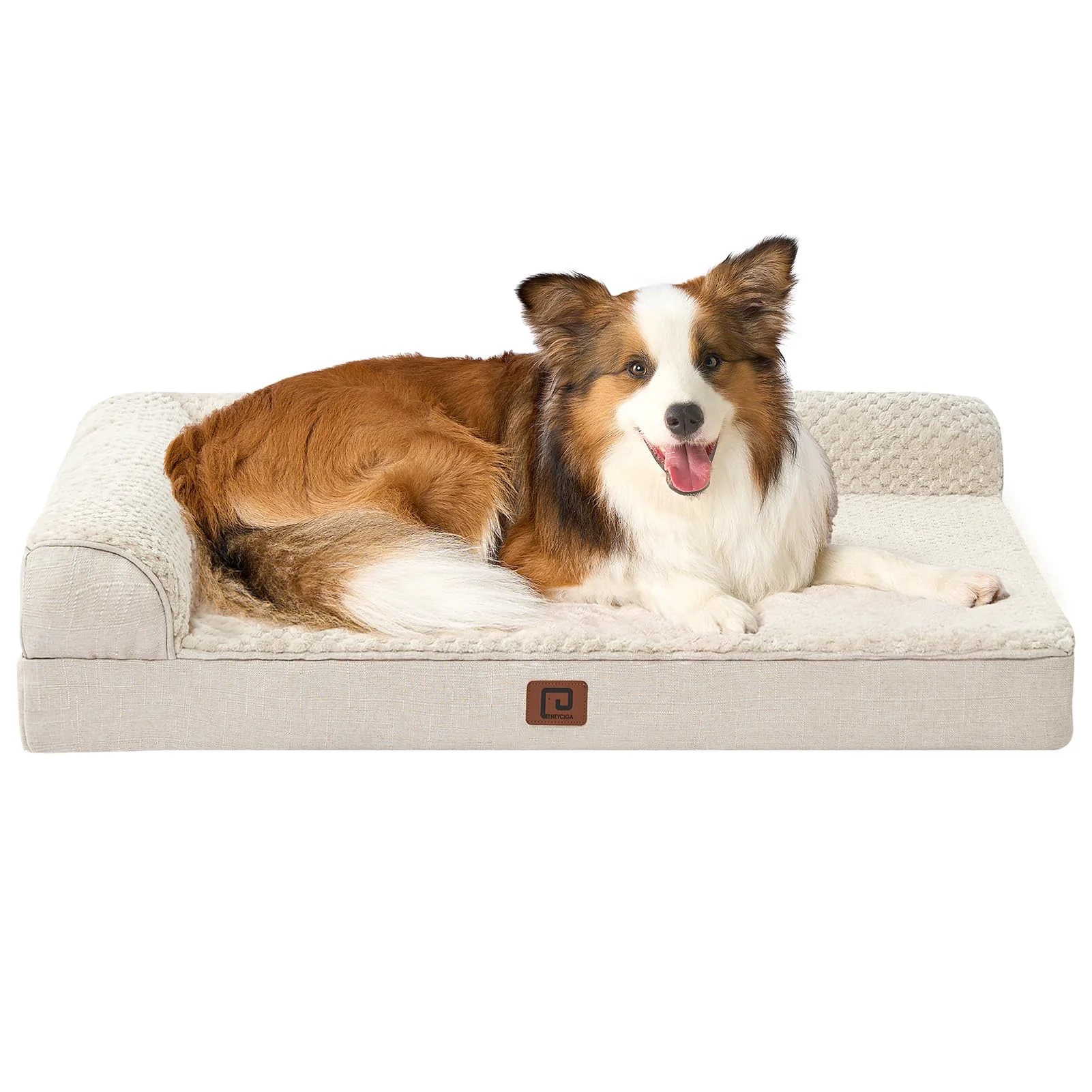 Contemporary EHEYCIGA Memory Foam Dog Bed XLarge – Waterproof Washable Cover 41x27x6 in Beige Top-Quality