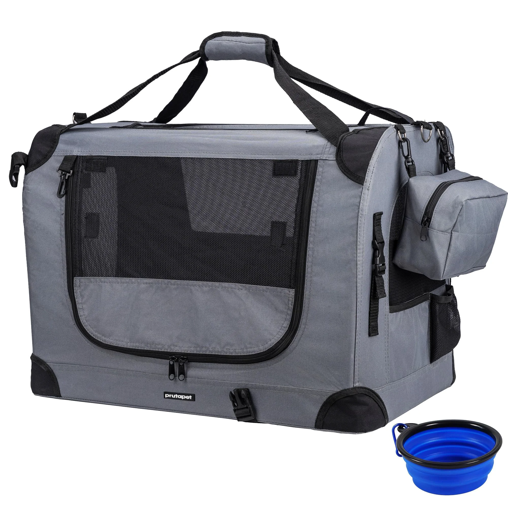 Eco-Friendly Prutapet Large Cat Carrier 24×16.5×16.5 – Portable Travel Crate for Cats Small to Medium Dogs Modern