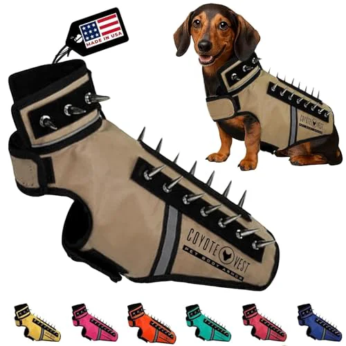 Luxury CoyoteVest SpikeVest for Small Dogs — Reflective Spiked Protection USA Practical