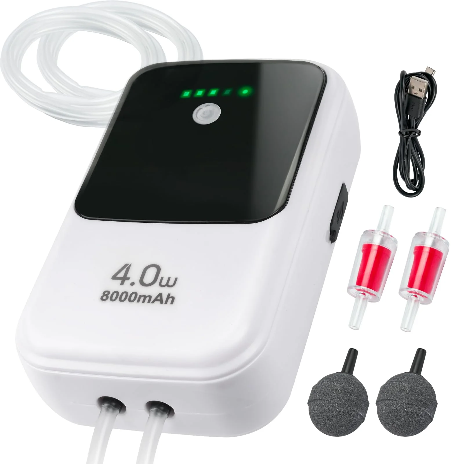 Practical Ghosthorn Silent Dual-Mode Rechargeable Aquarium Aerator 8000mAh Elegant