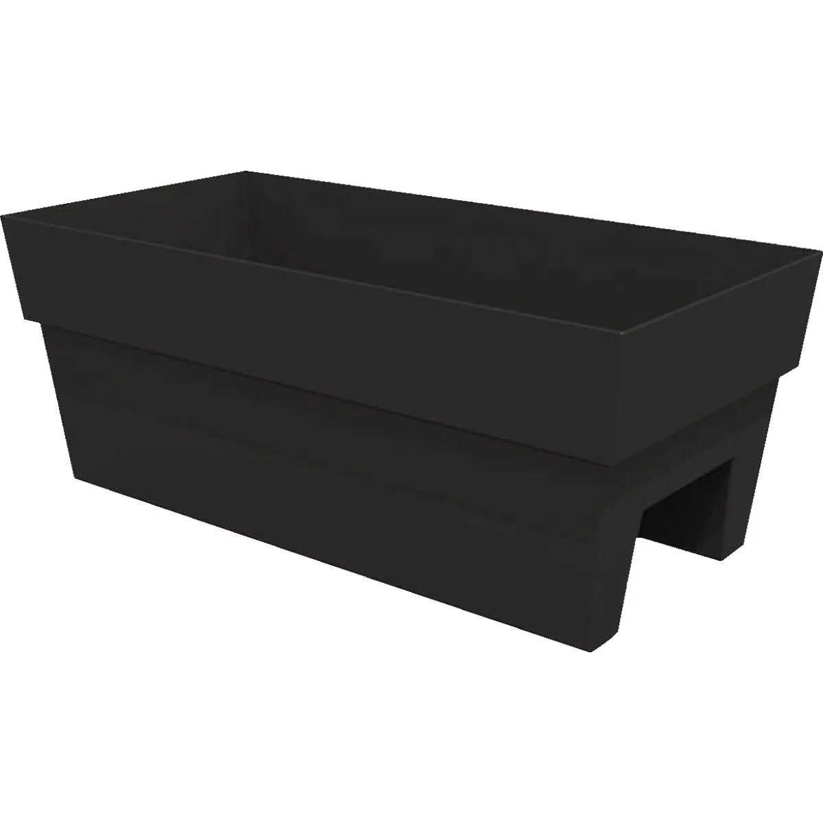 Classic Bloem Finley 24 In. W. Recycled Ocean Plastic Black Rail Planter Original Design