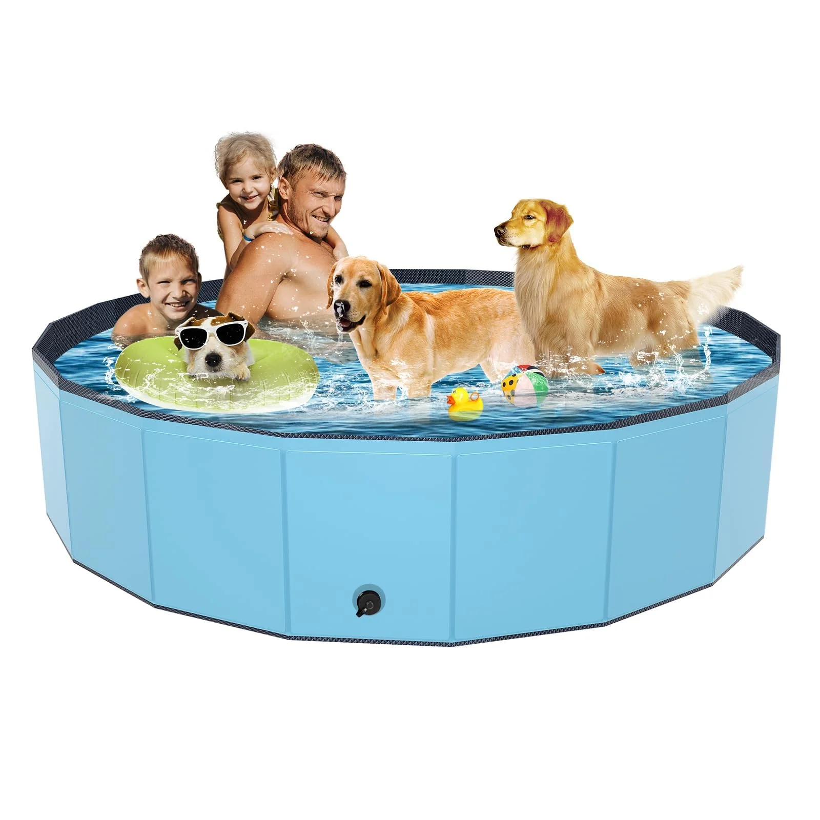Smart YSJILIDE Foldable Dog Pool – Portable PVC Pool for Dogs Kids XXXL 79×16 in Blue Traditional