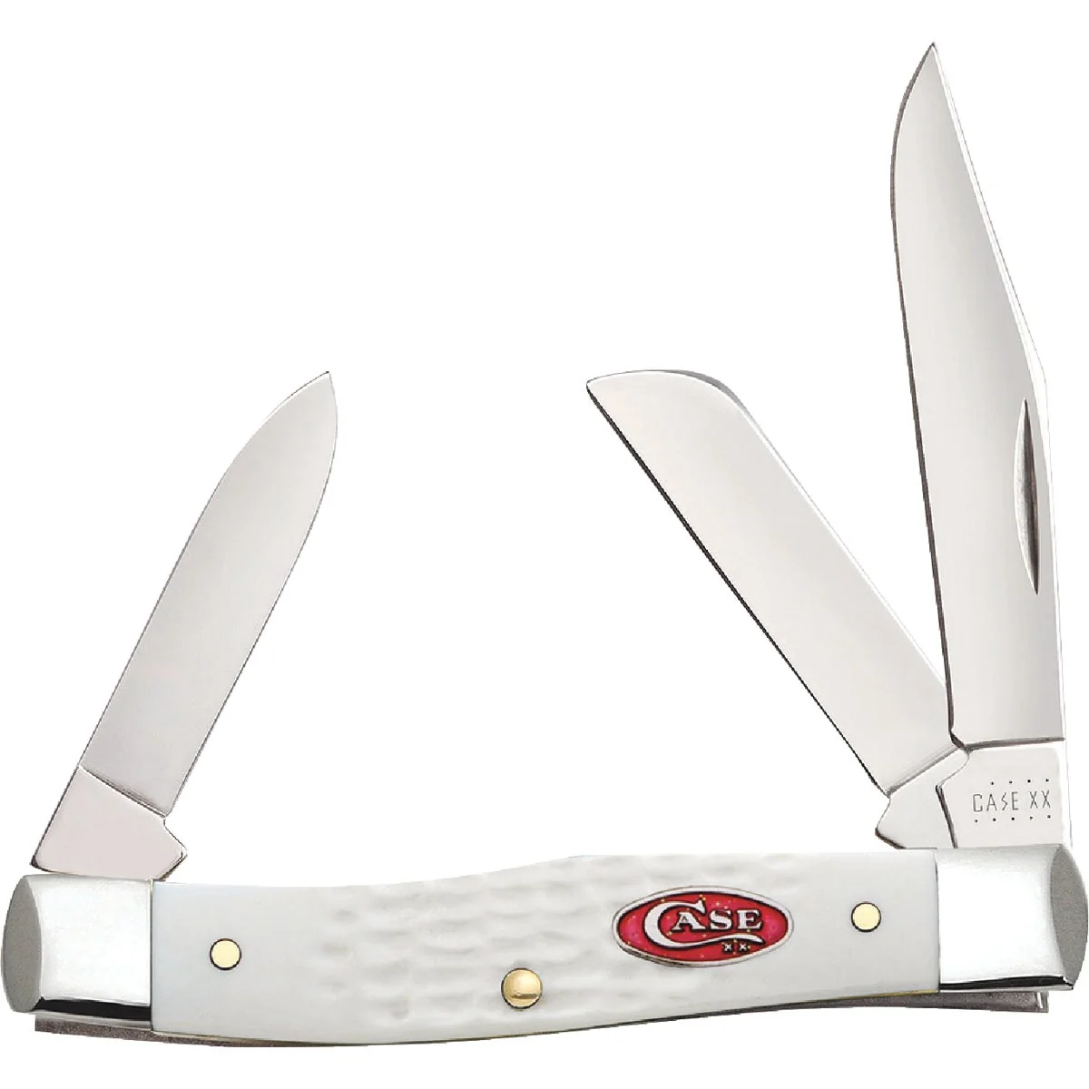 Carefully Designed Case SparXX 2.57 In. Standard Jig White Synthetic Medium Stockman Pocket Knife Dependable