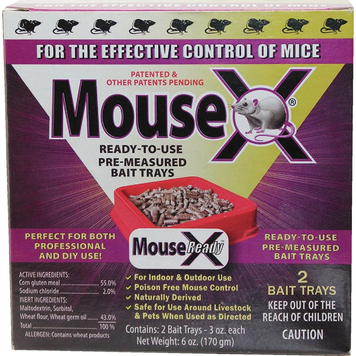 Genuine MouseX Non-Toxic Ready-to-Use Bait Trays for Mice and Rats 2-Pack Responsible
