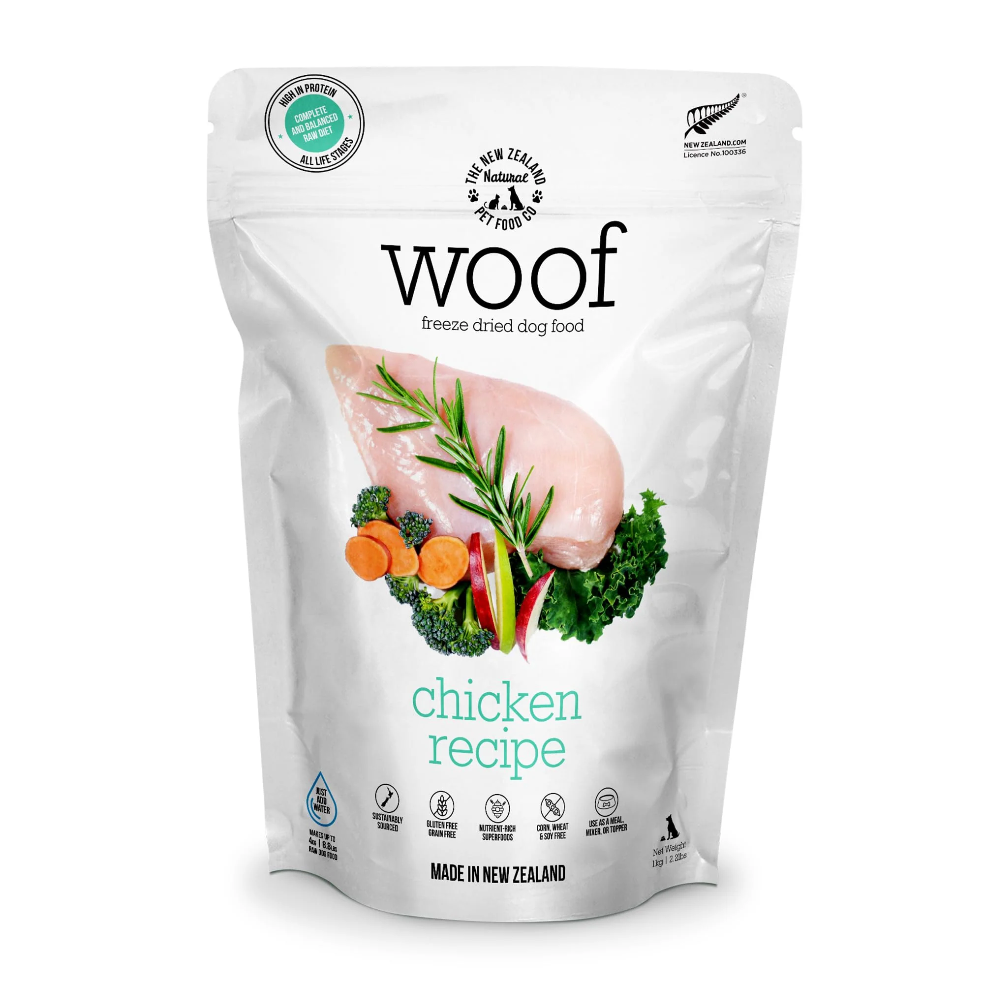 Original WOOF ze Dried Dog Food – Chicken Recipe 2.2 lb The New Zealand Natural Pet Food Co