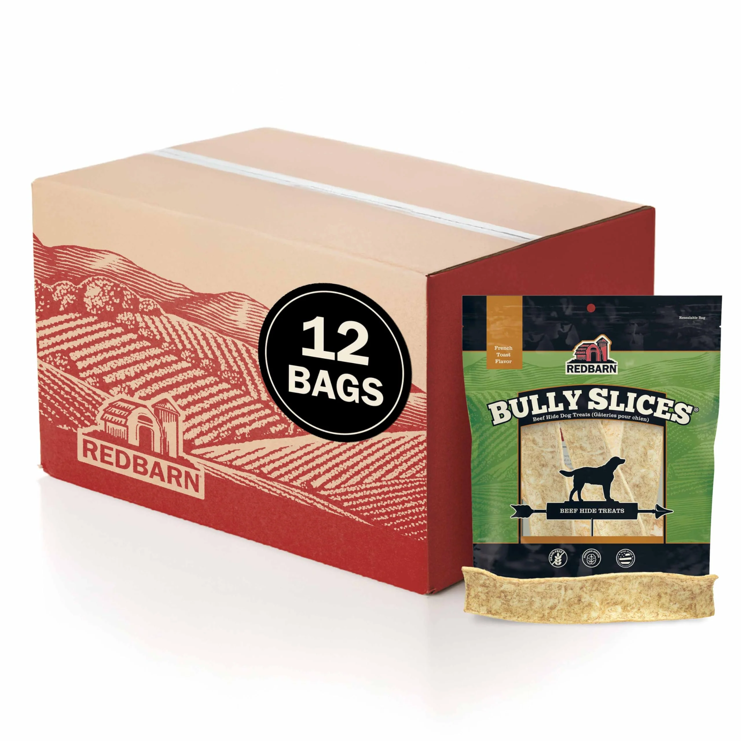 Soft Redbarn Bully Slices French Toast – Natural Dog Dental Treats 12 Bags Consistent