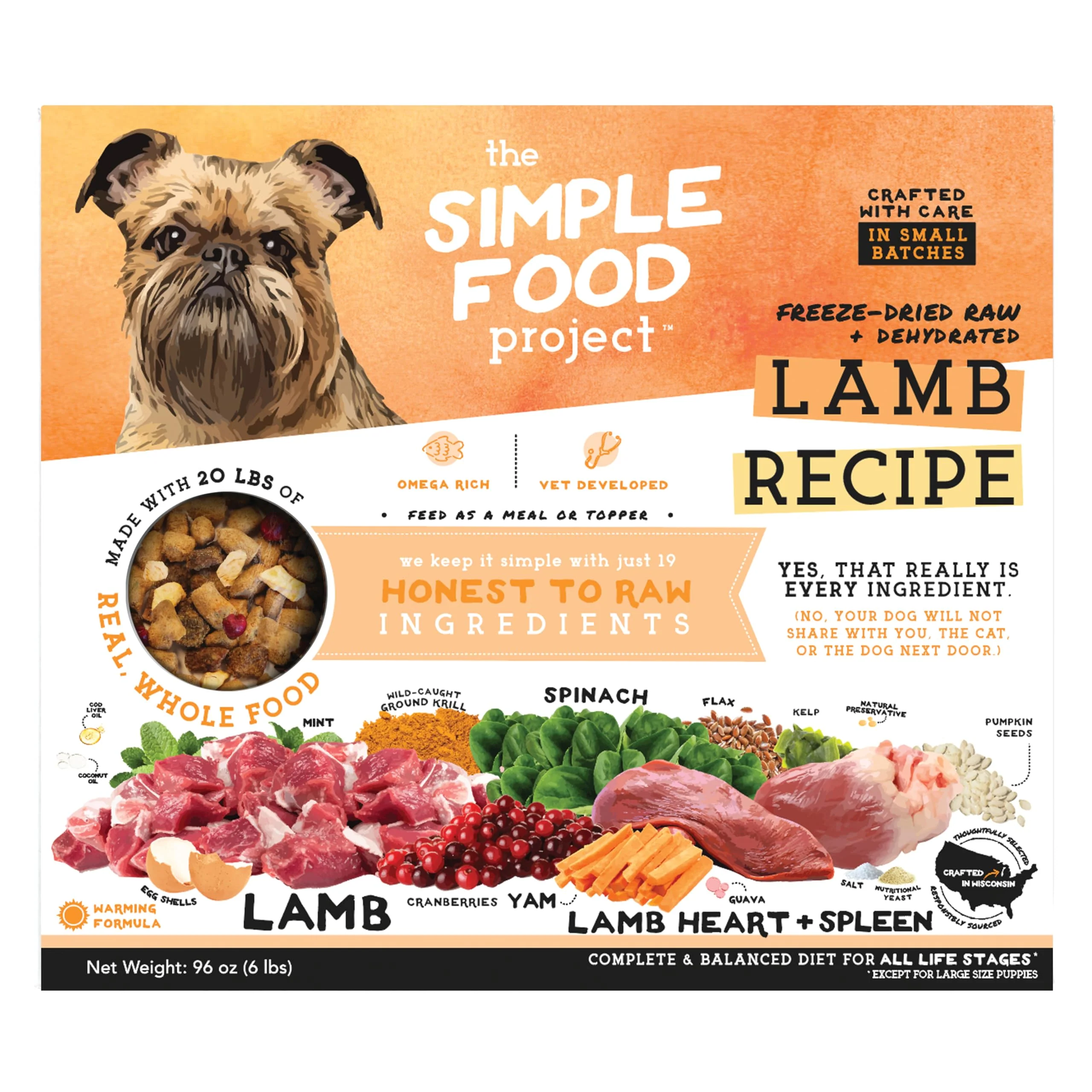 Safe Simple Food Project Lamb Recipe – ze-Dried Raw Dog Food 96oz Carefully Designed