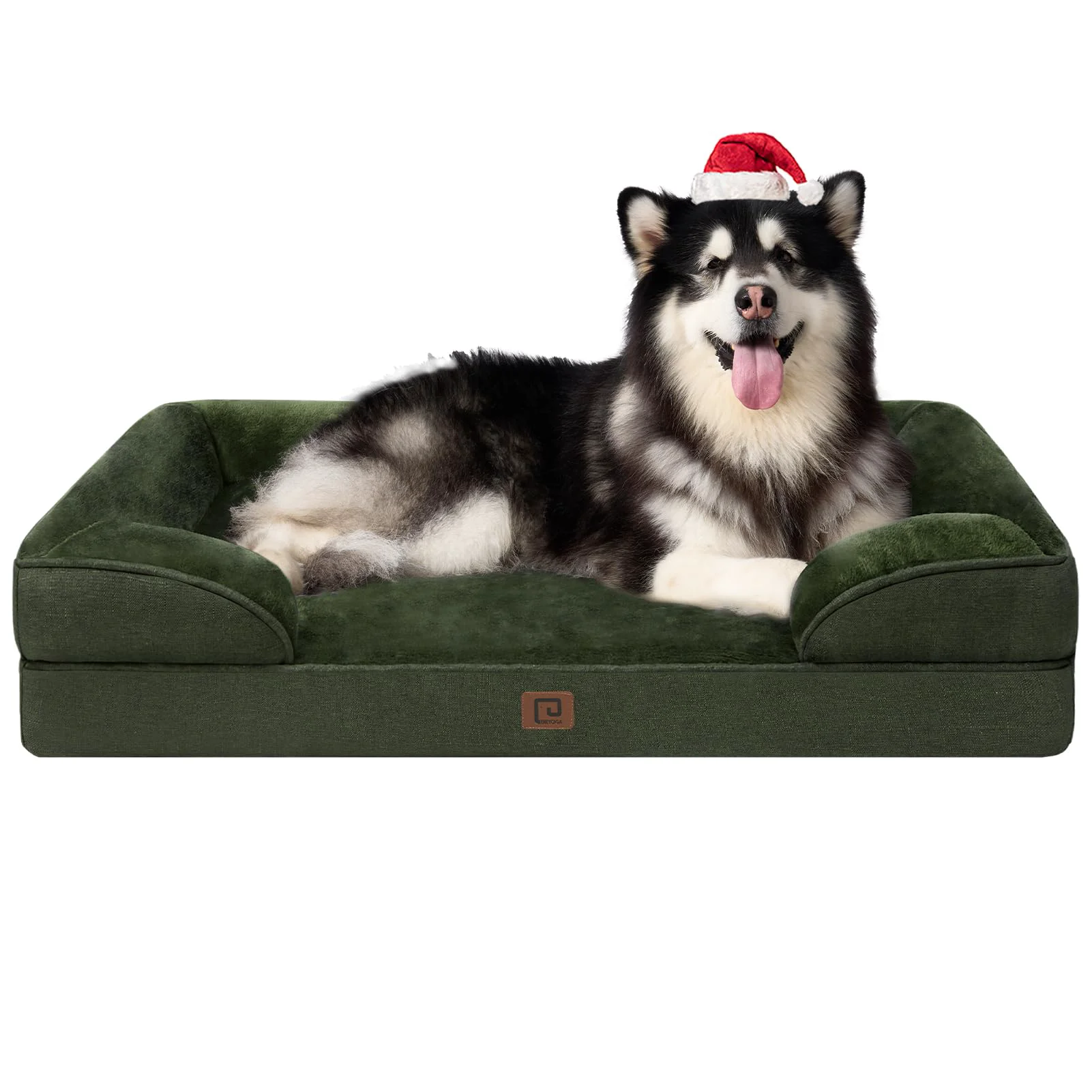Fast EHEYCIGA Orthopedic XXL Dog Bed – Waterproof Memory Foam with Side Bolsters Dark Green Reusable