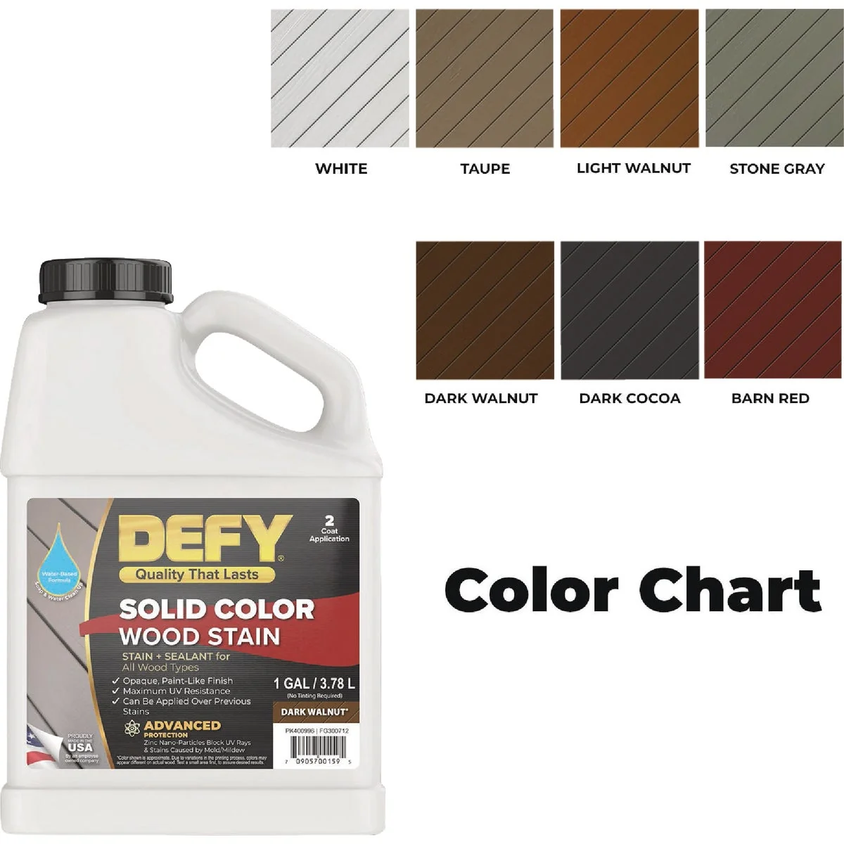 Reusable Defy Solid Color Wood Stain Light Walnut 1 Gal. Sophisticated