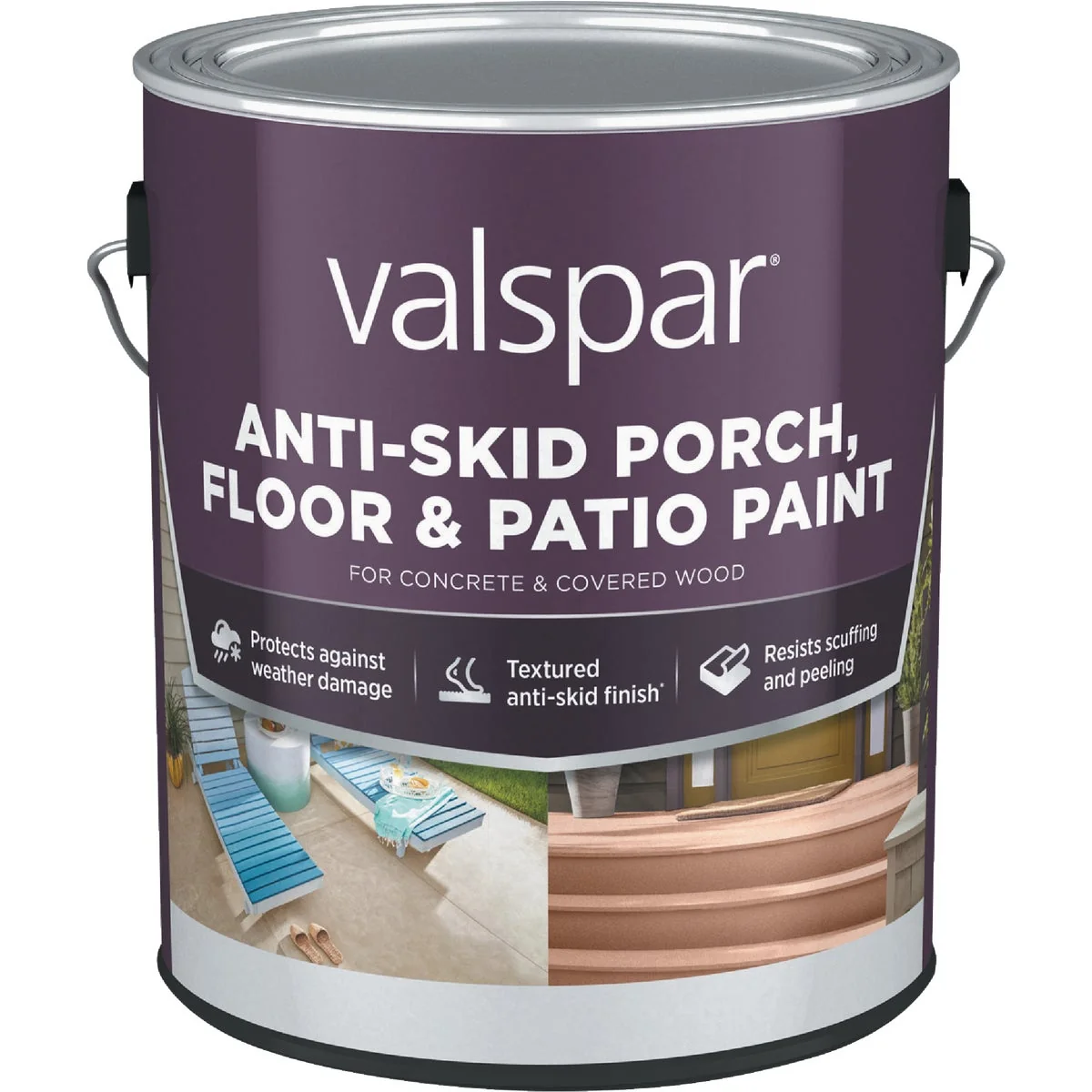 Superior Valspar Anti-Skid Flat Latex Porch Floor Patio Paint Ultra White 1 Gal. Safe