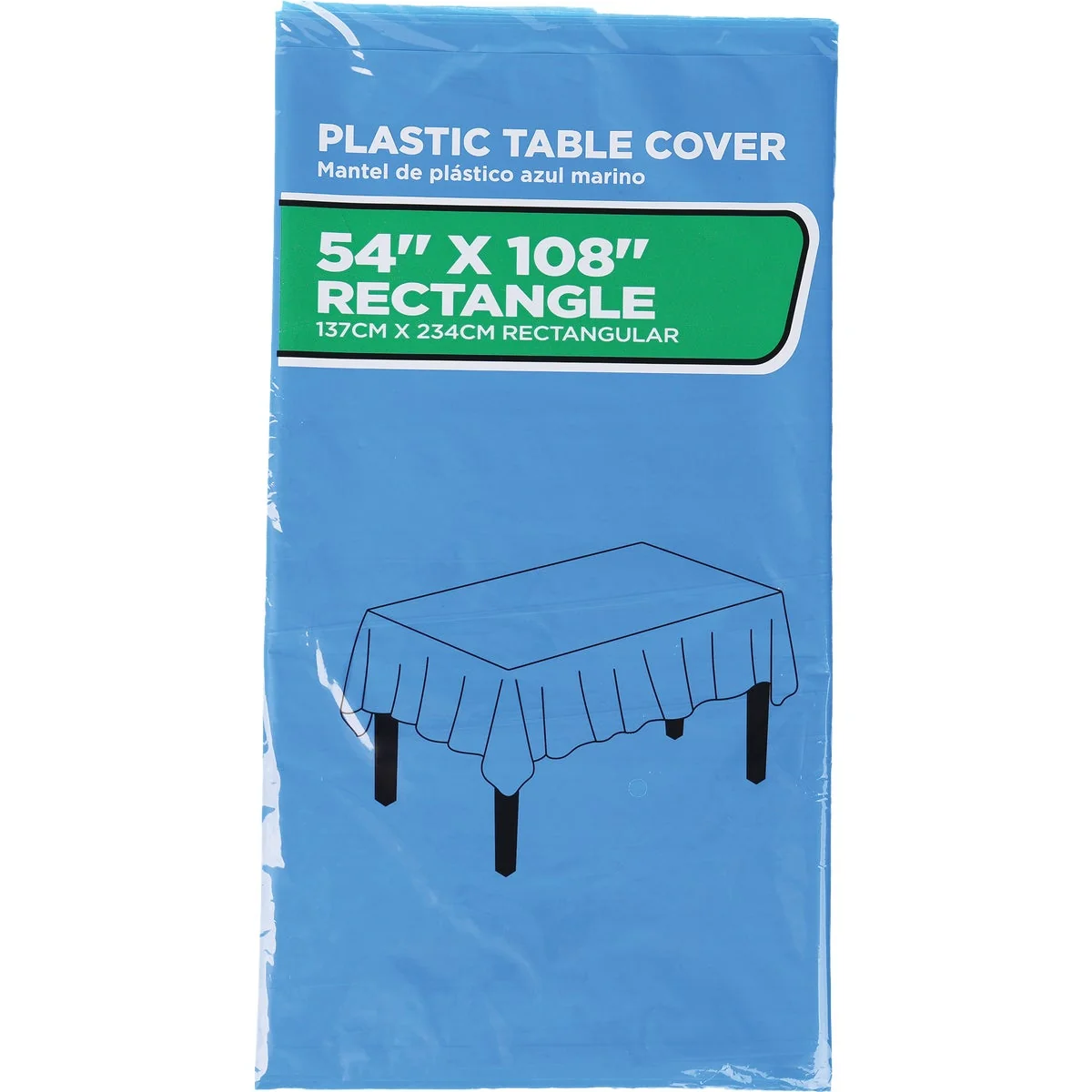 Eco-Friendly 54 In. x 108 In. Cobalt Blue Rectangular Plastic Table Cover Next-Generation