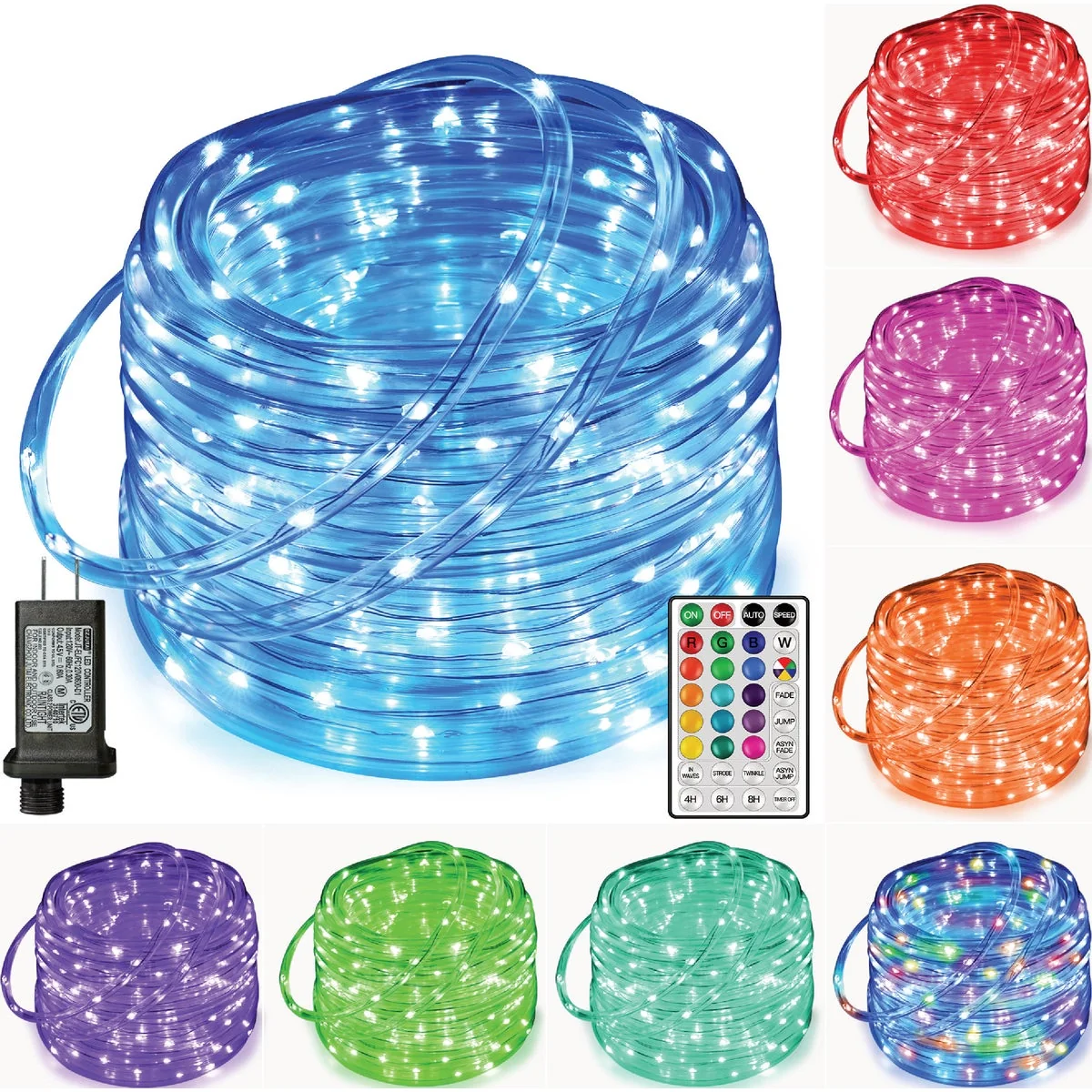 High-Performance Ollny 99 Ft. Color Changing LED Rope Light Set Convenient