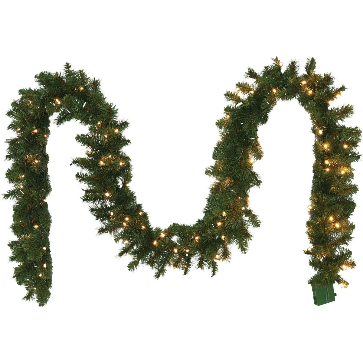 Easy-to-Use Holiday Wonderland 9 Ft. 220-Tip Prelit Warm White LED PVC Garland Specialty